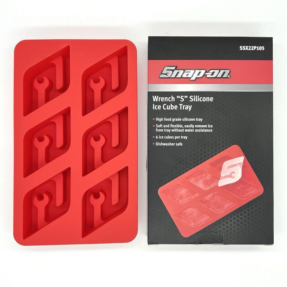 Snap-on Tools Ice Cube Tray Wrench "S" Silicone Red 6-Cube Tray SSX22P105 - NEW